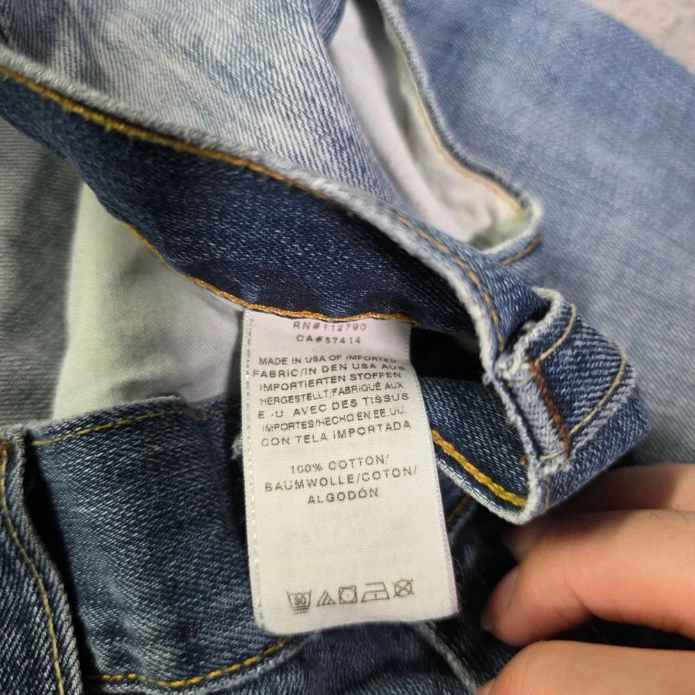 True Religion Mens 40 Ricky Relaxed Straight Jeans Blue Horseshoe Flap Pocket